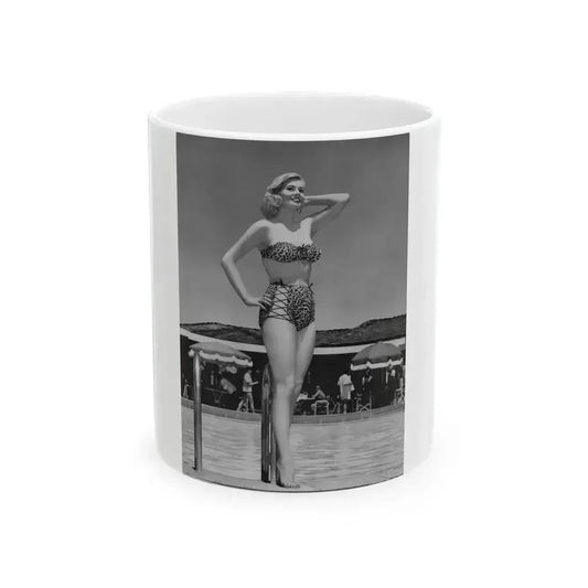 Anita Ekberg #454 - 12x16 Movie Star Line Colorized Pin-Up Poster_1 (Vintage Female Icon) White Coffee Mug 11oz - Go Mug Yourself