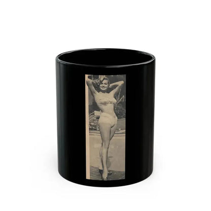 Anita Ekberg #455 - 1 B&W Photo on Page 66 from EYE Digest Mag. Nov. '54 Featuring 25 of America's Sexiest Pin-Ups Section (Vintage Female Icon) Black Coffee Mug 11oz - Go Mug Yourself