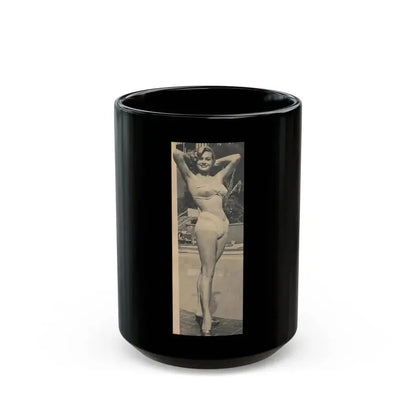 Anita Ekberg #455 - 1 B&W Photo on Page 66 from EYE Digest Mag. Nov. '54 Featuring 25 of America's Sexiest Pin-Ups Section (Vintage Female Icon) Black Coffee Mug 15oz - Go Mug Yourself