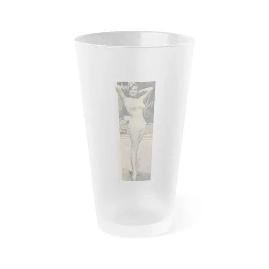 Anita Ekberg #455 - 1 B&W Photo on Page 66 from EYE Digest Mag. Nov. '54 Featuring 25 of America's Sexiest Pin-Ups Section (Vintage Female Icon) Frosted Pint Glass 16oz 16oz Frosted - Go Mug Yourself