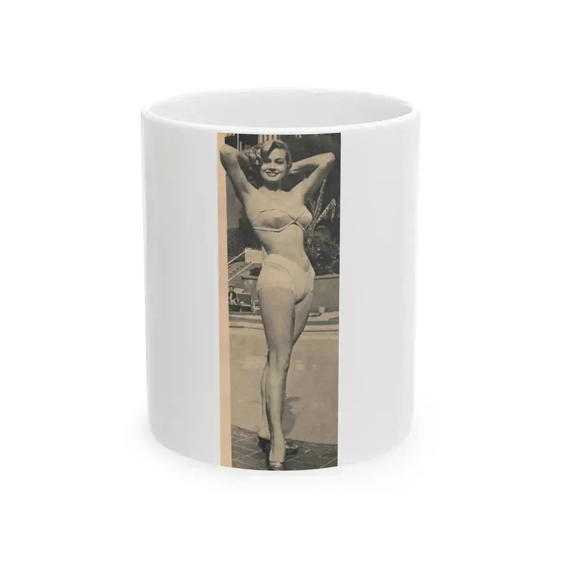 Anita Ekberg #455 - 1 B&W Photo on Page 66 from EYE Digest Mag. Nov. '54 Featuring 25 of America's Sexiest Pin-Ups Section (Vintage Female Icon) White Coffee Mug 11oz - Go Mug Yourself