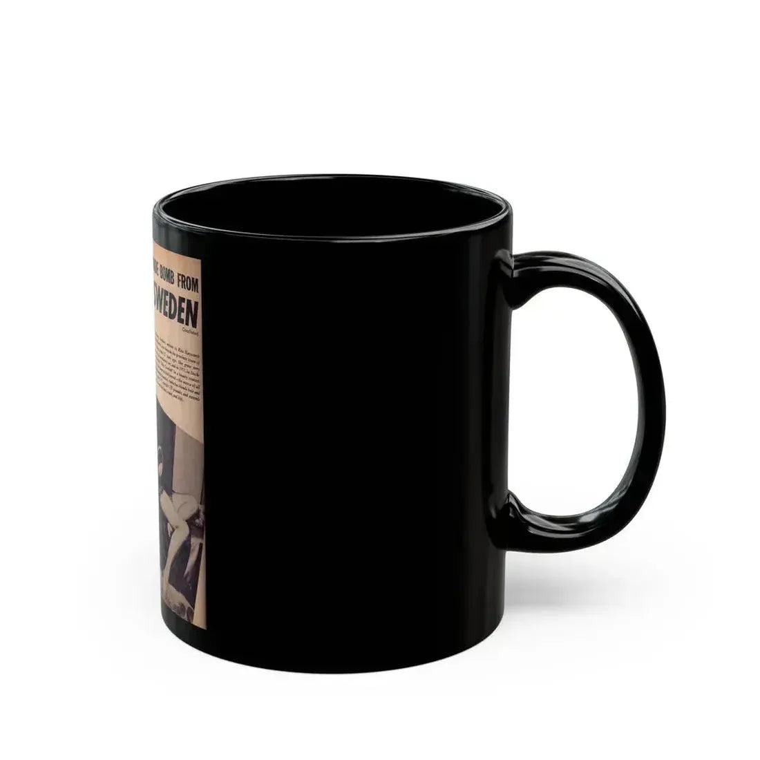Anita Ekberg #93 - Mag. Clipping (Vintage Female Icon) Black Coffee Mug - Go Mug Yourself