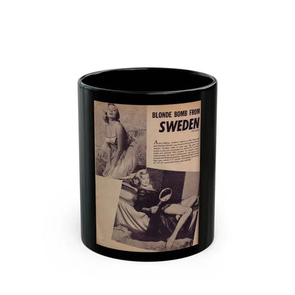 Anita Ekberg #93 - Mag. Clipping (Vintage Female Icon) Black Coffee Mug - Go Mug Yourself