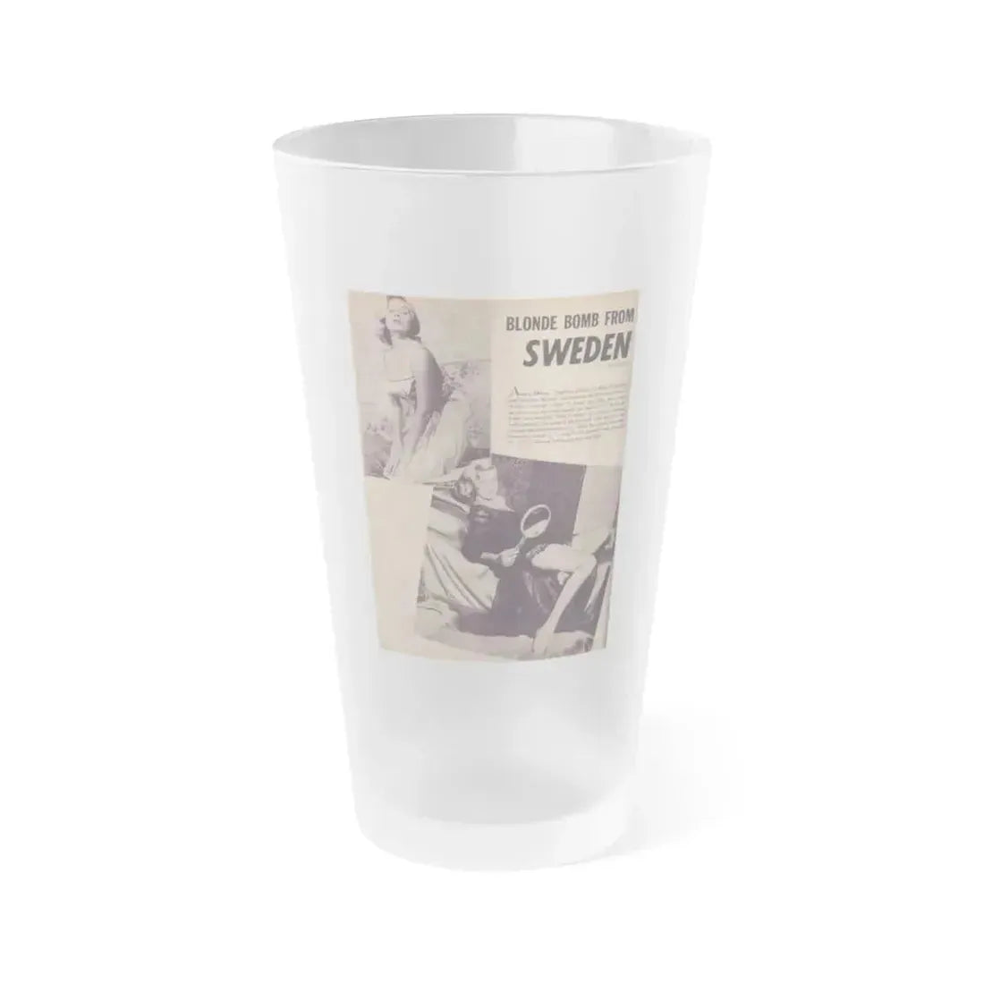 Anita Ekberg #93 - Mag. Clipping (Vintage Female Icon) Frosted Pint Glass 16oz 16oz Frosted - Go Mug Yourself