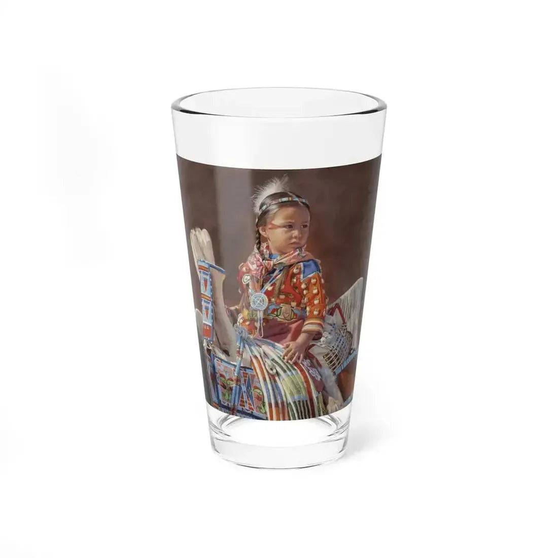Ann Hanson-Pint Sized Royalty (Native Americans in Art) Pint Glass 16oz 16oz - Go Mug Yourself