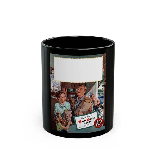 Ann Page ad, Woman's Day, June 1947 - Black Coffee Mug 11oz - Go Mug Yourself