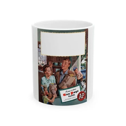 Ann Page ad, Woman's Day, June 1947 - White Coffee Mug 11oz - Go Mug Yourself