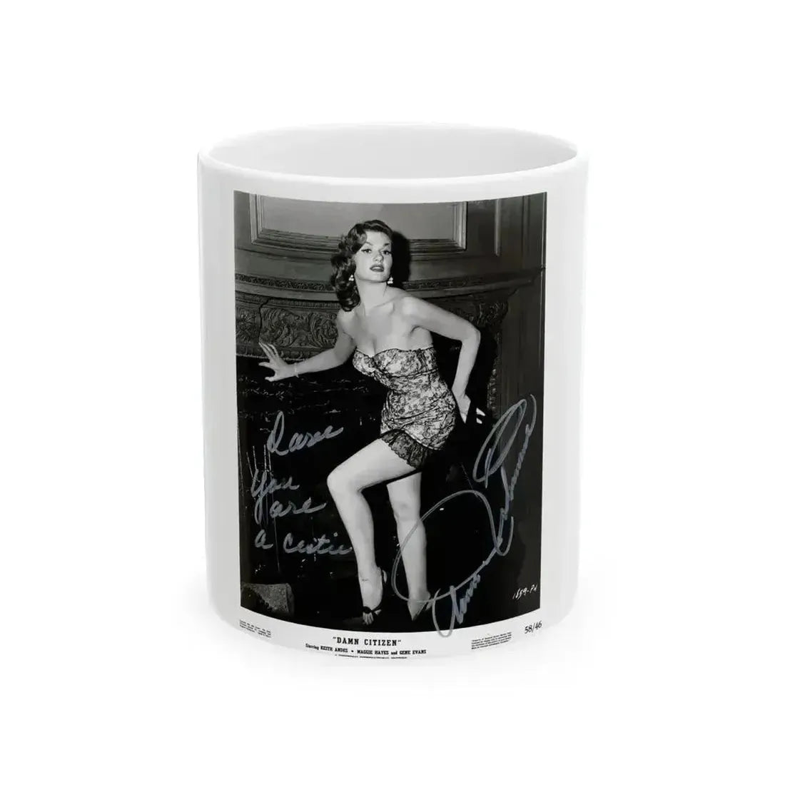 Ann Robinson #01 - 8x10 HQ B&W Glamour Cheesecake Damn Citizen '58 Promo Photo (Vintage Female Icon) White Coffee Mug 11oz - Go Mug Yourself
