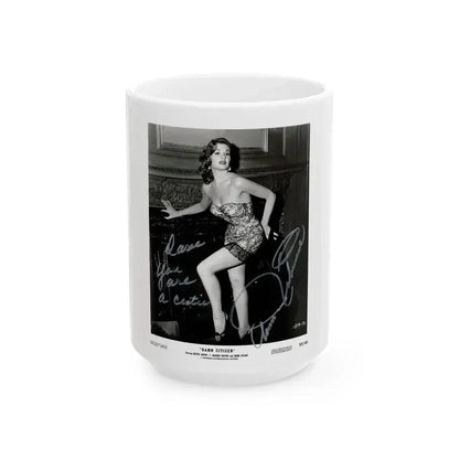 Ann Robinson #01 - 8x10 HQ B&W Glamour Cheesecake Damn Citizen '58 Promo Photo (Vintage Female Icon) White Coffee Mug 15oz - Go Mug Yourself