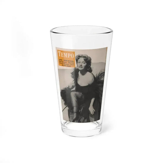 Ann Robinson #18 - Ann on Back Cover in B&W from TEMPO Pocket Mag. 11-29-55 (Vintage Female Icon) Pint Glass 16oz 16oz - Go Mug Yourself