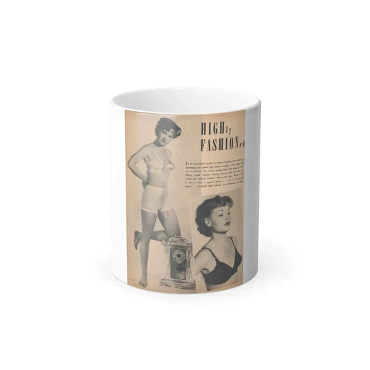 Ann Robinson #22 - 2 B&W Photos & Short Article from Glamorous Models Mag. May '50 (Vintage Female Icon) Color Changing Mug 11oz 11oz - Go Mug Yourself