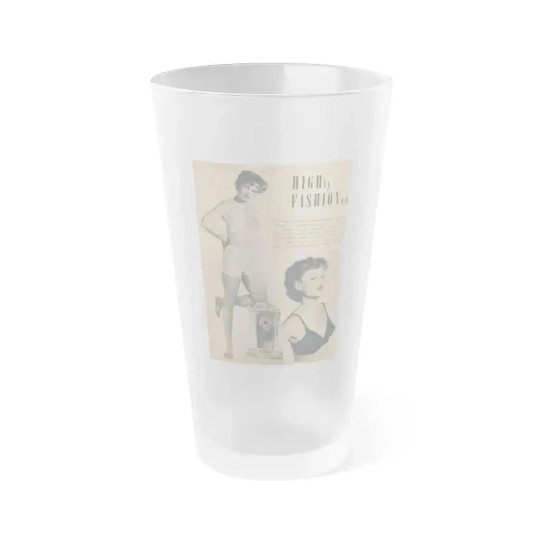 Ann Robinson #22 - 2 B&W Photos & Short Article from Glamorous Models Mag. May '50 (Vintage Female Icon) Frosted Pint Glass 16oz 16oz Frosted - Go Mug Yourself