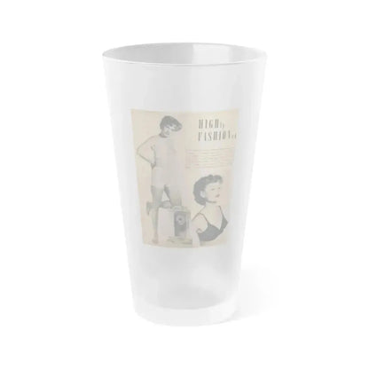 Ann Robinson #22 - 2 B&W Photos & Short Article from Glamorous Models Mag. May '50 (Vintage Female Icon) Frosted Pint Glass 16oz 16oz Frosted - Go Mug Yourself