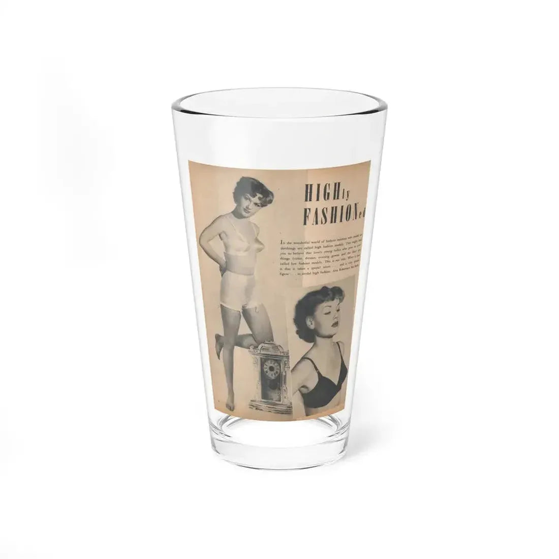 Ann Robinson #22 - 2 B&W Photos & Short Article from Glamorous Models Mag. May '50 (Vintage Female Icon) Pint Glass 16oz 16oz - Go Mug Yourself