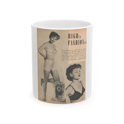 Ann Robinson #22 - 2 B&W Photos & Short Article from Glamorous Models Mag. May '50 (Vintage Female Icon) White Coffee Mug 11oz - Go Mug Yourself