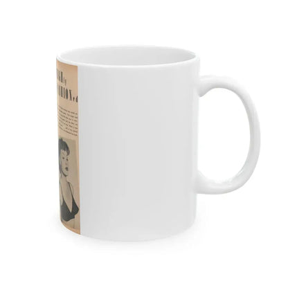 Ann Robinson #22 - 2 B&W Photos & Short Article from Glamorous Models Mag. May '50 (Vintage Female Icon) White Coffee Mug - Go Mug Yourself