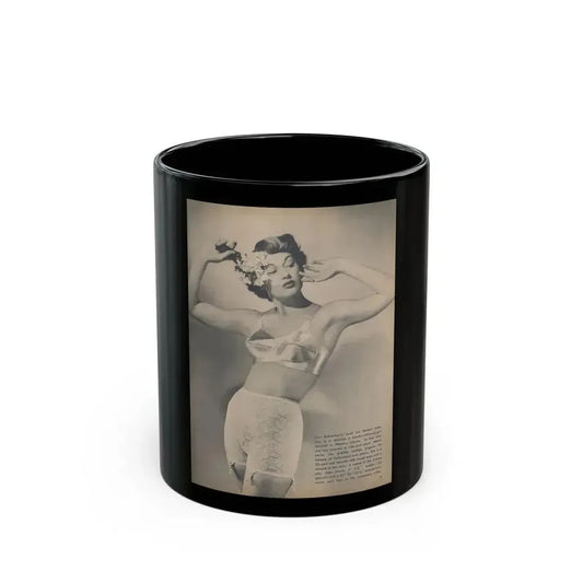 Ann Robinson #23 - 1 B&W Photo & Short Article from Glamorous Models Mag. May '50 (Vintage Female Icon) Black Coffee Mug 11oz - Go Mug Yourself