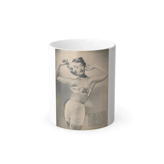 Ann Robinson #23 - 1 B&W Photo & Short Article from Glamorous Models Mag. May '50 (Vintage Female Icon) Color Changing Mug 11oz 11oz - Go Mug Yourself