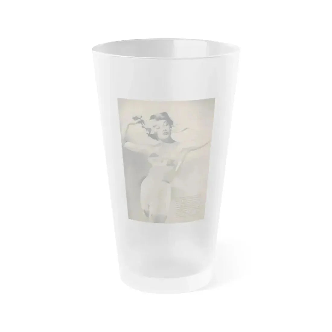 Ann Robinson #23 - 1 B&W Photo & Short Article from Glamorous Models Mag. May '50 (Vintage Female Icon) Frosted Pint Glass 16oz 16oz Frosted - Go Mug Yourself