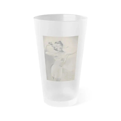 Ann Robinson #23 - 1 B&W Photo & Short Article from Glamorous Models Mag. May '50 (Vintage Female Icon) Frosted Pint Glass 16oz 16oz Frosted - Go Mug Yourself