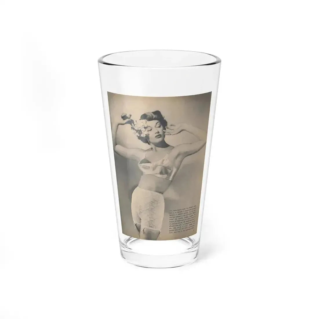 Ann Robinson #23 - 1 B&W Photo & Short Article from Glamorous Models Mag. May '50 (Vintage Female Icon) Pint Glass 16oz 16oz - Go Mug Yourself