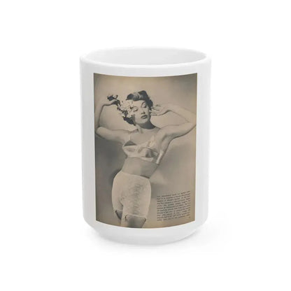 Ann Robinson #23 - 1 B&W Photo & Short Article from Glamorous Models Mag. May '50 (Vintage Female Icon) White Coffee Mug 15oz - Go Mug Yourself