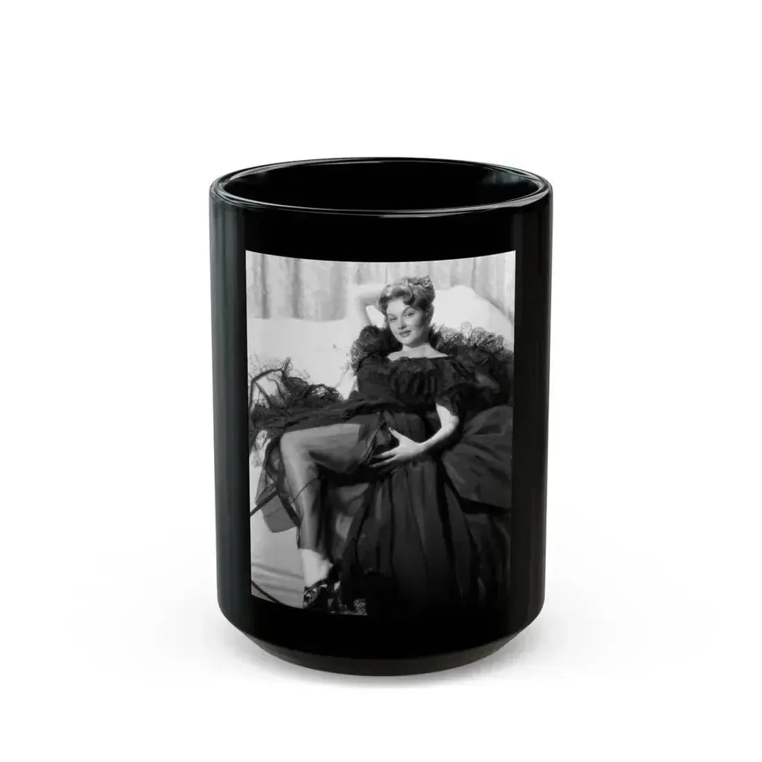 Ann Robinson #27 (Vintage Female Icon) Black Coffee Mug 15oz - Go Mug Yourself