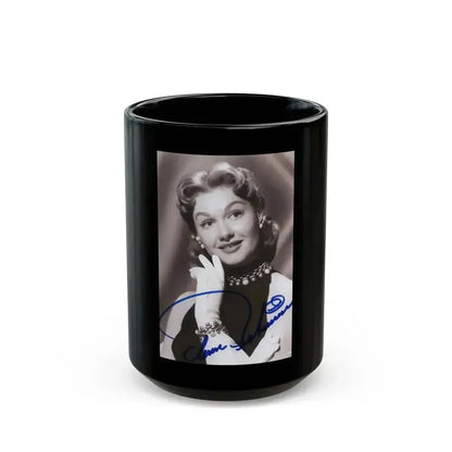 Ann Robinson #42 - 4x6 B&W Signed Glamour Head & Shoulder Photo (Vintage Female Icon) Black Coffee Mug 15oz - Go Mug Yourself
