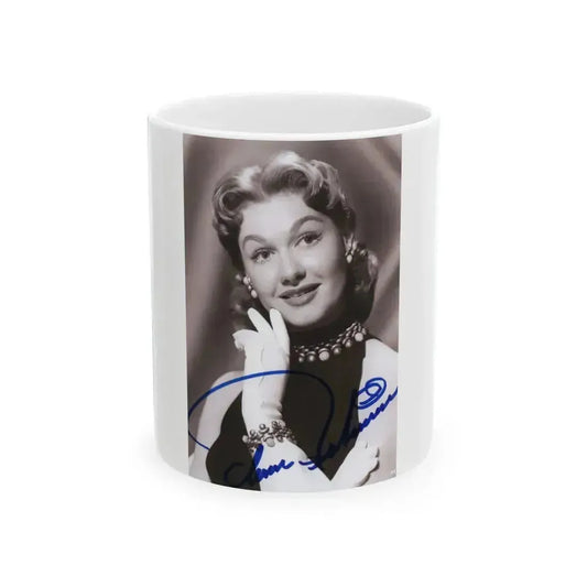 Ann Robinson #42 - 4x6 B&W Signed Glamour Head & Shoulder Photo (Vintage Female Icon) White Coffee Mug 11oz - Go Mug Yourself