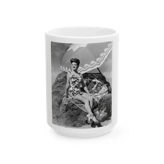 Ann Savage #13 (Vintage Female Icon) White Coffee Mug 15oz - Go Mug Yourself