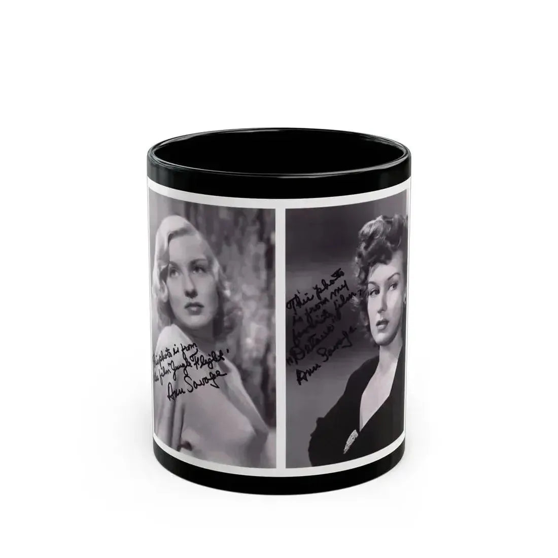 Ann Savage #30 (Vintage Female Icon) Black Coffee Mug 11oz - Go Mug Yourself