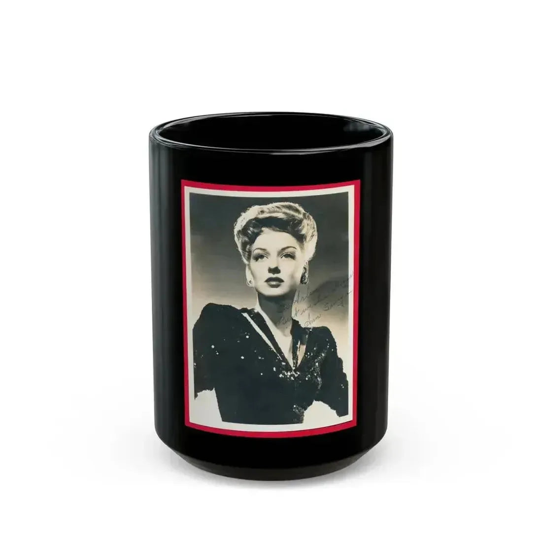 Ann Savage #35 (Vintage Female Icon) Black Coffee Mug 15oz - Go Mug Yourself