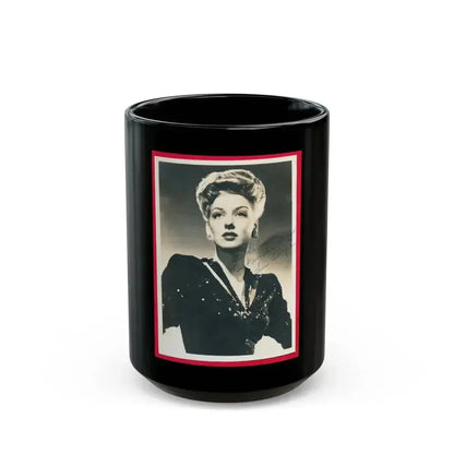 Ann Savage #35 (Vintage Female Icon) Black Coffee Mug 15oz - Go Mug Yourself
