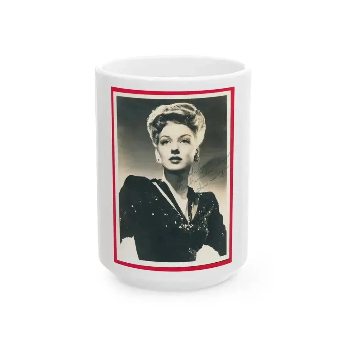 Ann Savage #35 (Vintage Female Icon) White Coffee Mug 15oz - Go Mug Yourself