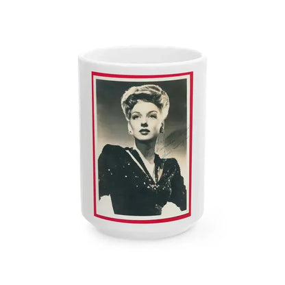 Ann Savage #35 (Vintage Female Icon) White Coffee Mug 15oz - Go Mug Yourself