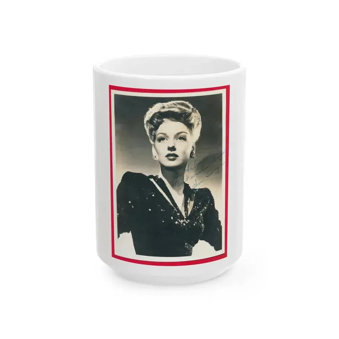 Ann Savage #35 (Vintage Female Icon) White Coffee Mug 15oz - Go Mug Yourself