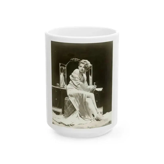 Ann Sheridan #196 (Vintage Female Icon) White Coffee Mug 15oz - Go Mug Yourself