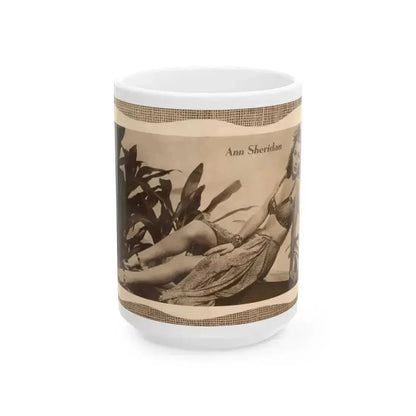 Ann Sheridan #206 (Vintage Female Icon) White Coffee Mug 15oz - Go Mug Yourself
