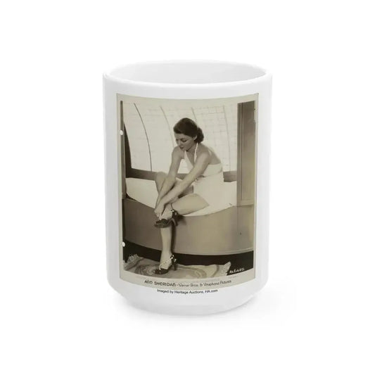 Ann Sheridan #209 (Vintage Female Icon) White Coffee Mug 15oz - Go Mug Yourself
