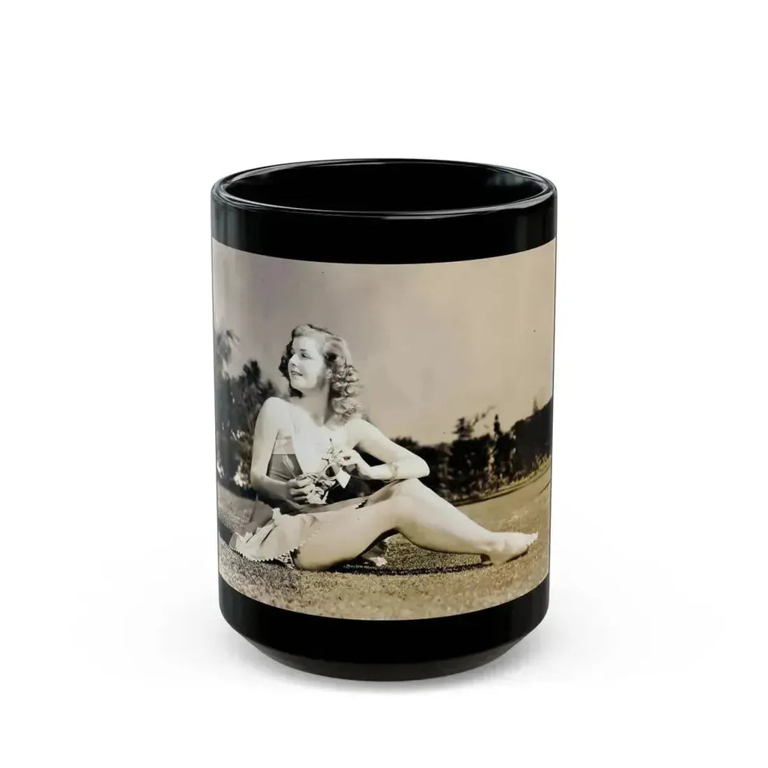 Ann Sheridan #211 (Vintage Female Icon) Black Coffee Mug 15oz - Go Mug Yourself