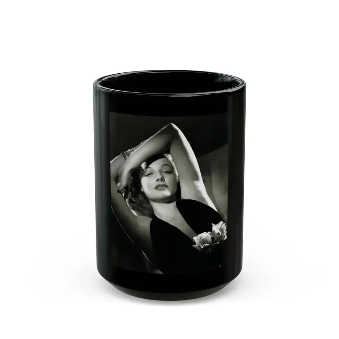 Ann Sheridan #218 (Vintage Female Icon) Black Coffee Mug 15oz - Go Mug Yourself
