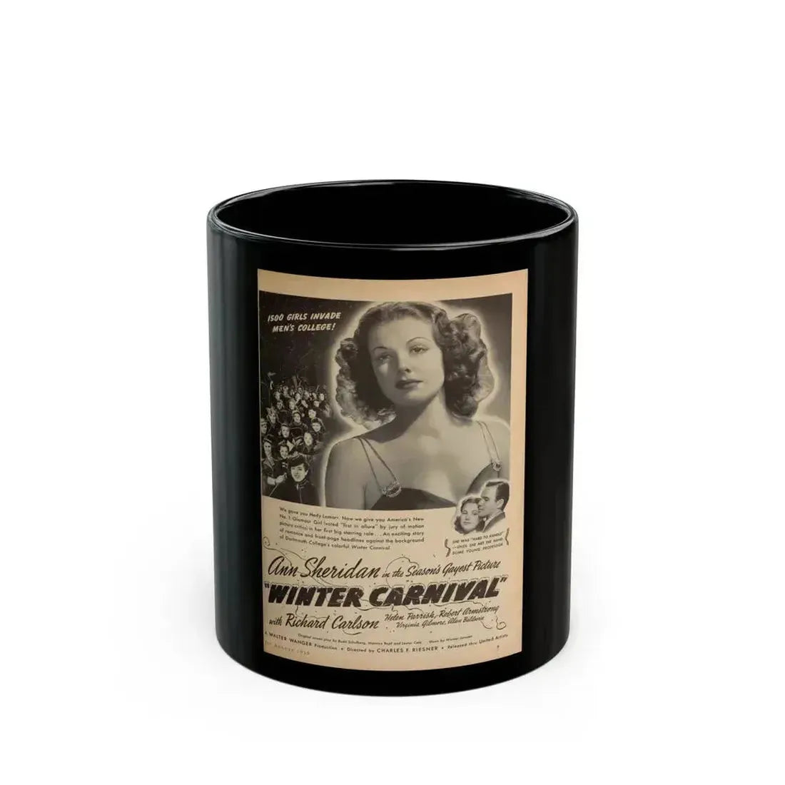 Ann Sheridan #247 (Vintage Female Icon) Black Coffee Mug 11oz - Go Mug Yourself