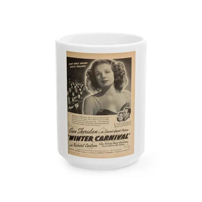 Ann Sheridan #247 (Vintage Female Icon) White Coffee Mug 15oz - Go Mug Yourself