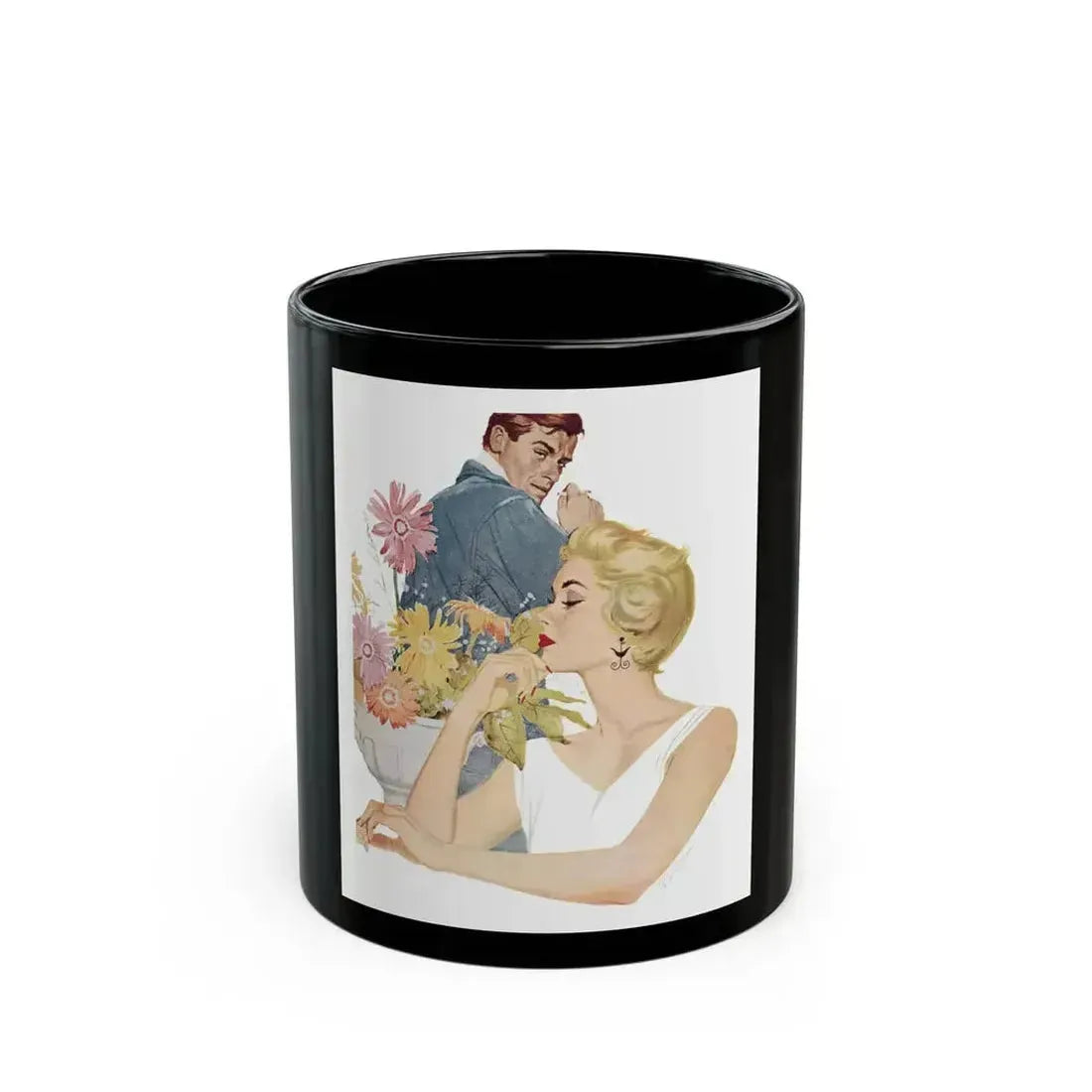 Anniversary Quarrel by Marnie Ellington, Woman's Own magazine, 1957 - Black Coffee Mug 11oz - Go Mug Yourself