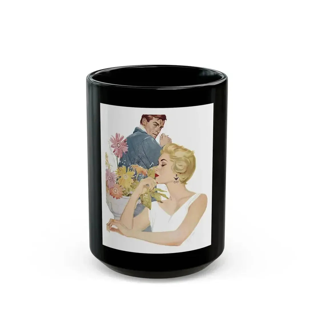 Anniversary Quarrel by Marnie Ellington, Woman's Own magazine, 1957 - Black Coffee Mug 15oz - Go Mug Yourself