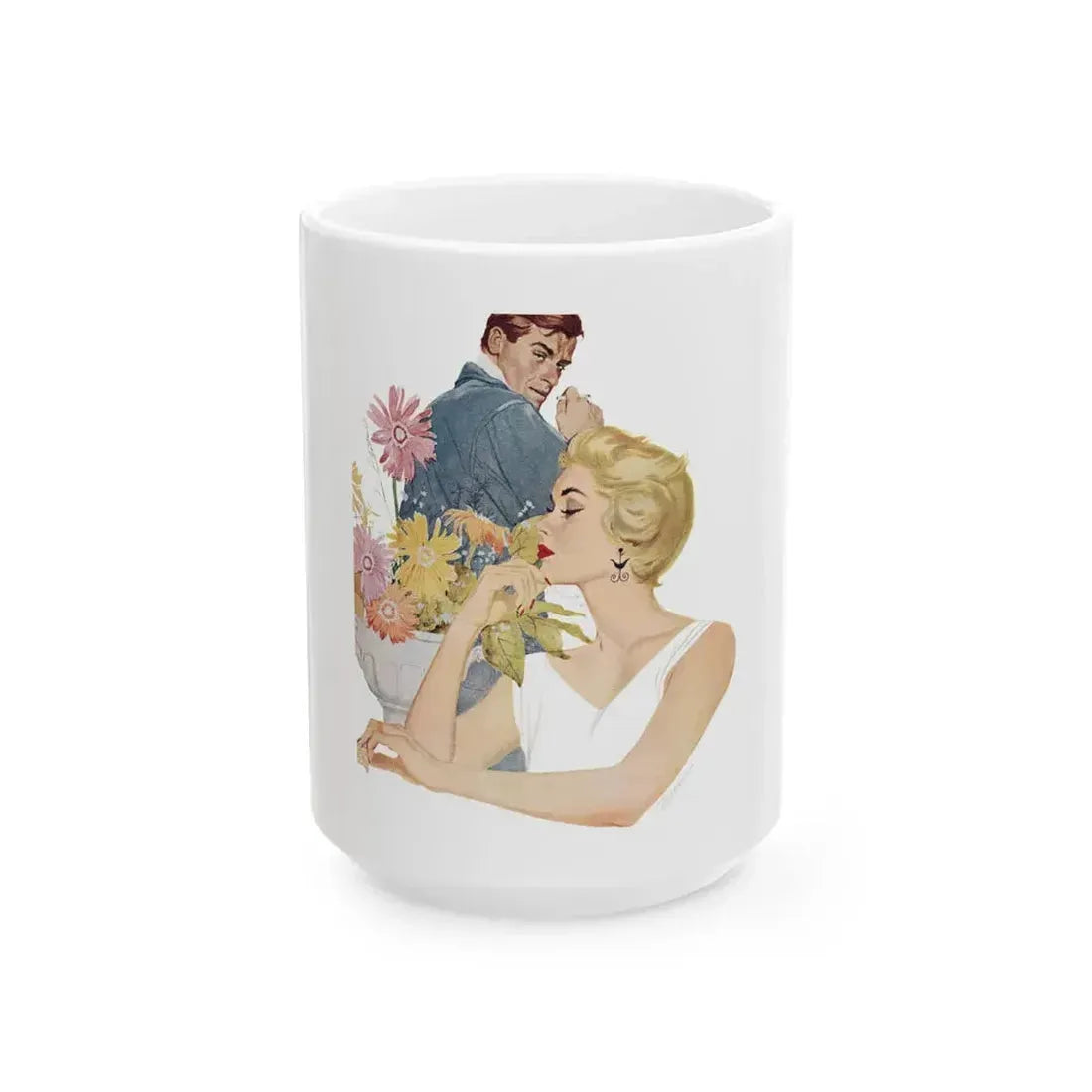 Anniversary Quarrel by Marnie Ellington, Woman's Own magazine, 1957 - White Coffee Mug 15oz - Go Mug Yourself