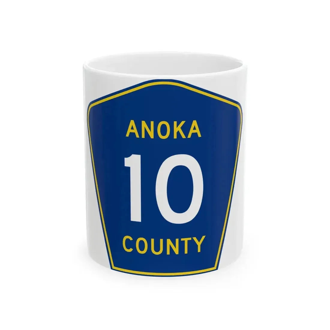Anoka County 10 (Minnesota) (Road Sign) White Coffee Mug 11oz - Go Mug Yourself