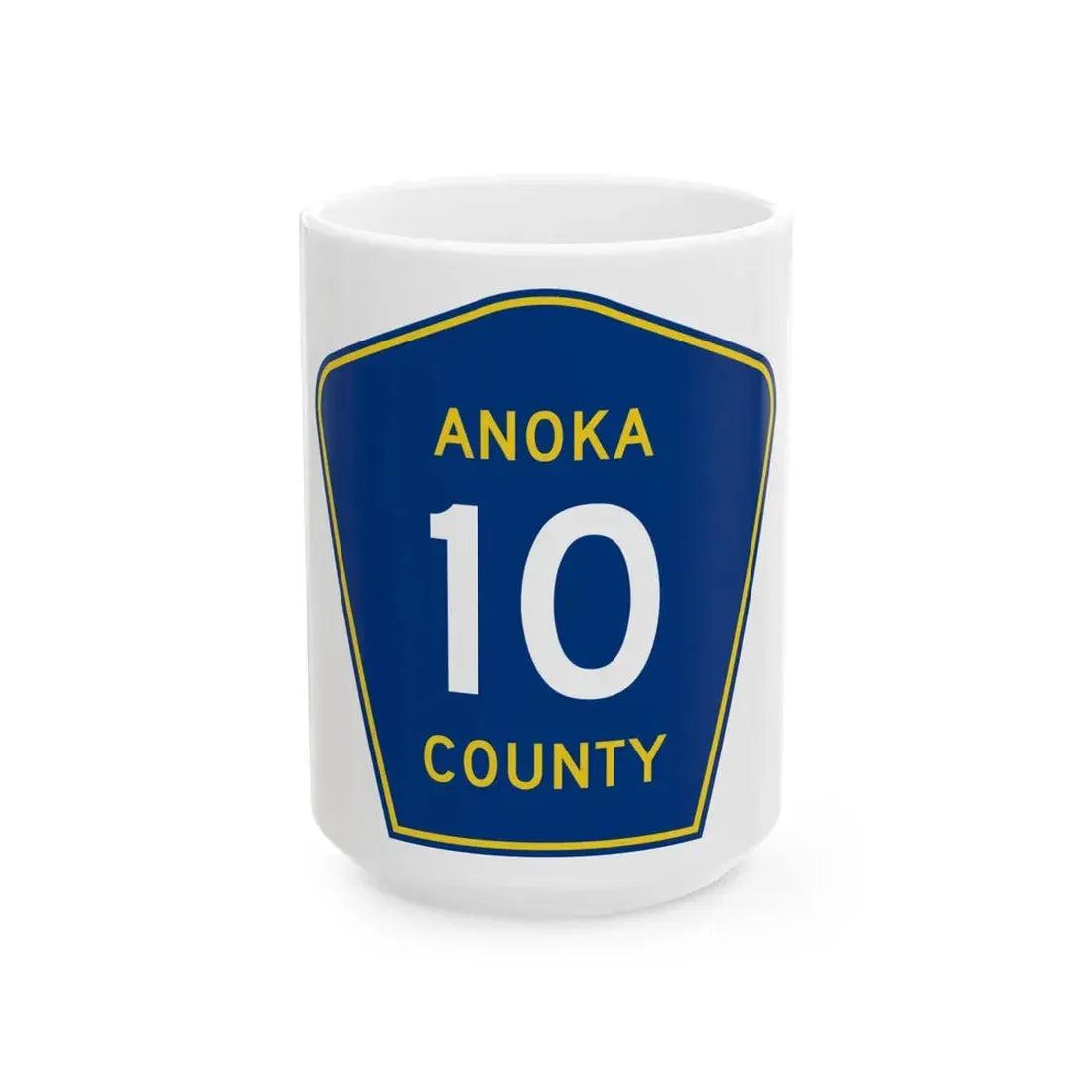 Anoka County 10 (Minnesota) (Road Sign) White Coffee Mug 15oz - Go Mug Yourself