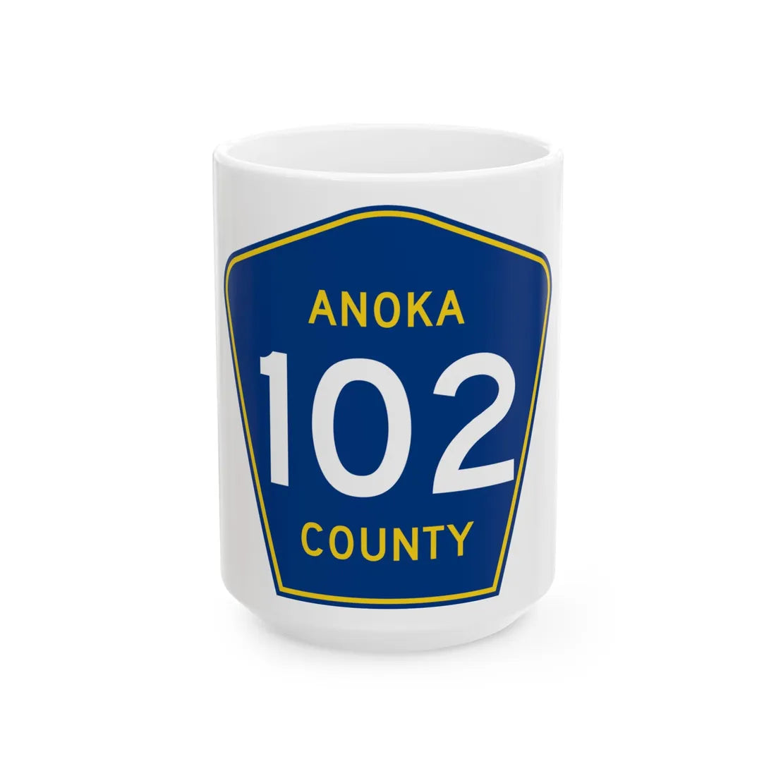 Anoka County 102 (Minnesota) (Road Sign) White Coffee Mug 15oz - Go Mug Yourself