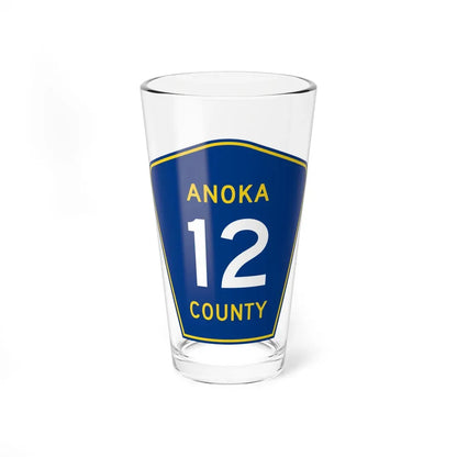 Anoka County 12 (Minnesota) (Road Sign) Pint Glass 16oz 16oz - Go Mug Yourself